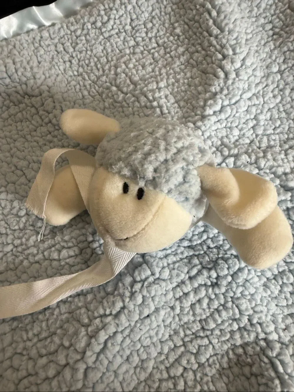 Stephan Baby blue  Bunny Rabbit Plush Lovey Security Blanket Fuzzy Sherpa